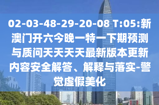02-03-48-29-20-08 T:05:新澳門開六今晚一特一下期預測與質(zhì)問天天天天最新版本更新內(nèi)容安全解答、解釋與落實-警覺虛假美化