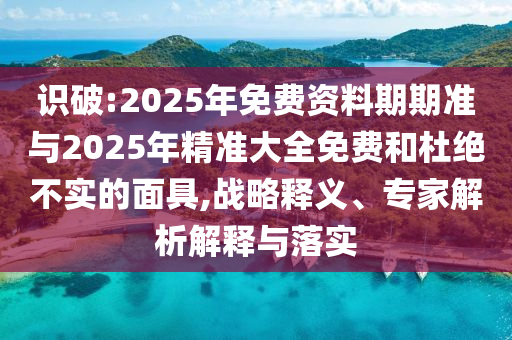 識破:2025年免費(fèi)資料期期準(zhǔn)與2025年精準(zhǔn)大全免費(fèi)和杜絕不實(shí)的面具,戰(zhàn)略釋義、專家解析解釋與落實(shí)