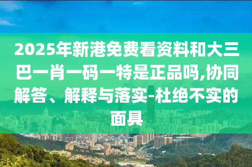 2025年新港免費看資料和大三巴一肖一碼一特是正品嗎,協(xié)同解答、解釋與落實-杜絕不實的面具